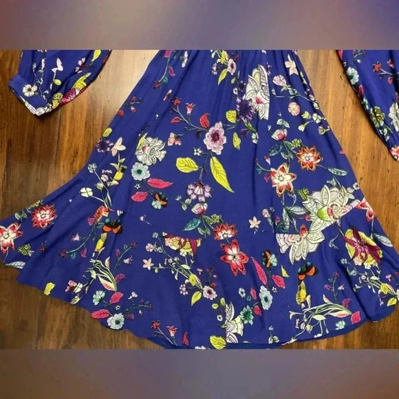 Maeve Maplewood Dress XS Long Sleeve Fit Flare Boho Floral Anthropologie EUC - Picture 9 of 15